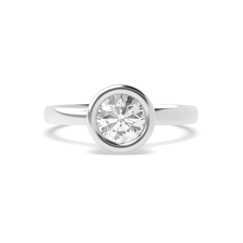 4 Prong Round High set Naturally Mined Diamond Engagement Rings