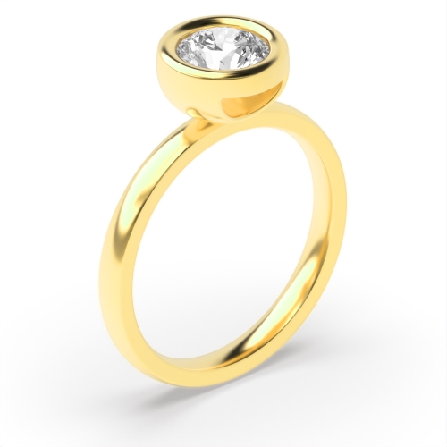 4 Prong Round Yellow Gold High set Engagement Rings