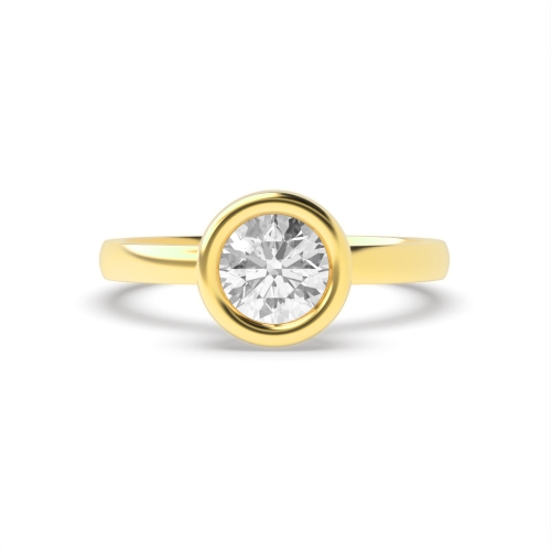 4 Prong Round Yellow Gold High set Engagement Rings