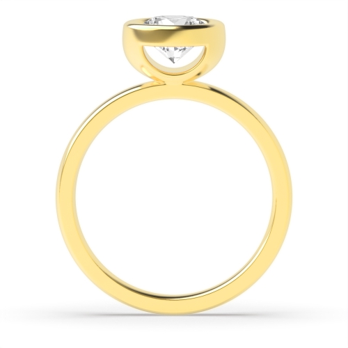 4 Prong Round Yellow Gold High set Engagement Rings