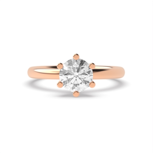 6 Prong Round Rose Gold High set delicate Engagement Rings