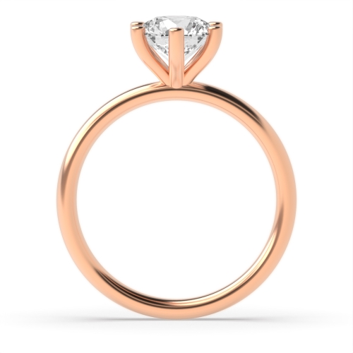 6 Prong Round Rose Gold High set delicate Engagement Rings