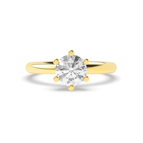 Round Yellow Gold High set delicate Engagement Rings