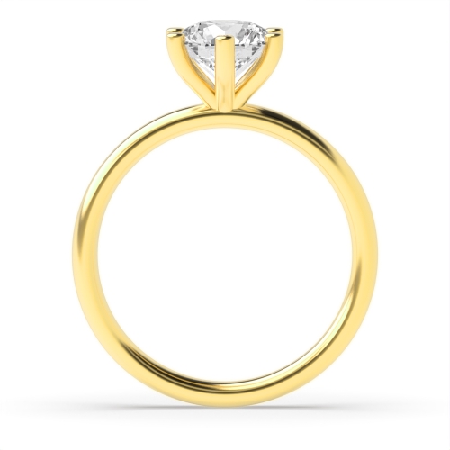 Round Yellow Gold High set delicate Engagement Rings