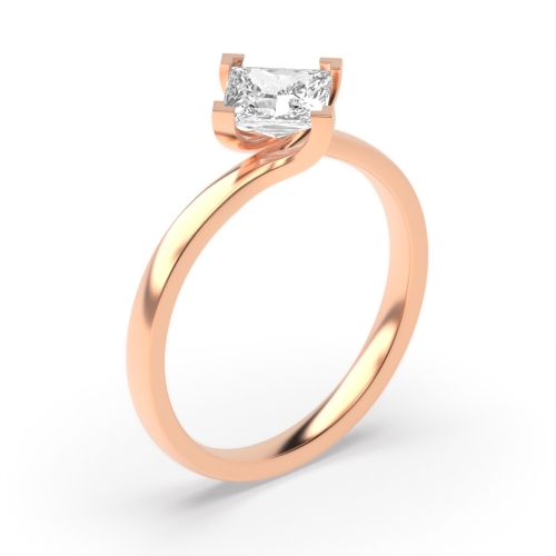 Round Solitaire Diamond Engagement Rings In Yellow Gold Prong Setting