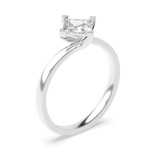 4 Prong Princess Twisted setting Engagement Rings