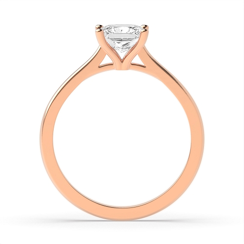 4 Prong Princess Rose Gold Delicate setting Engagement Rings