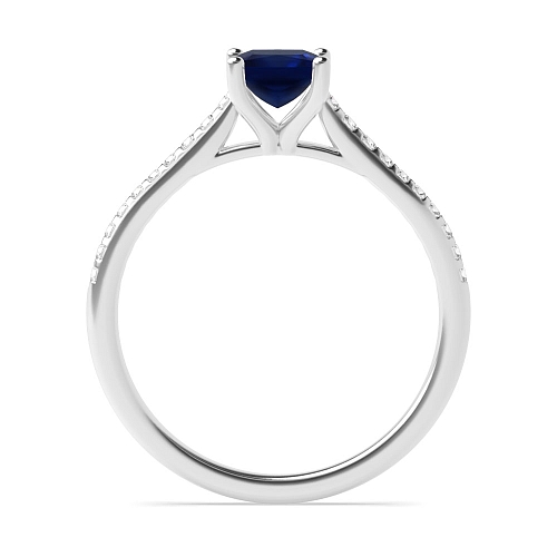 Princess Delicate shank Blue Sapphire Engagement Rings