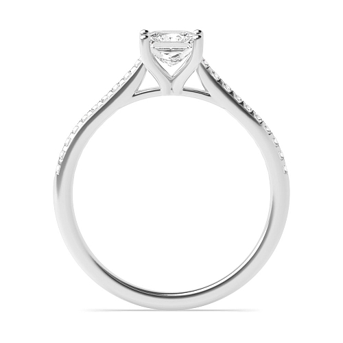 Princess Platinum Delicate shank Engagement Rings