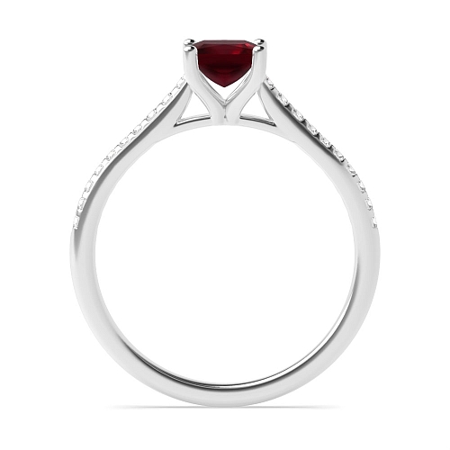 Princess Delicate shank Ruby Engagement Rings