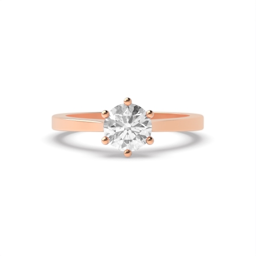 4 Prong Round Rose Gold Open set with gallery Engagement Rings