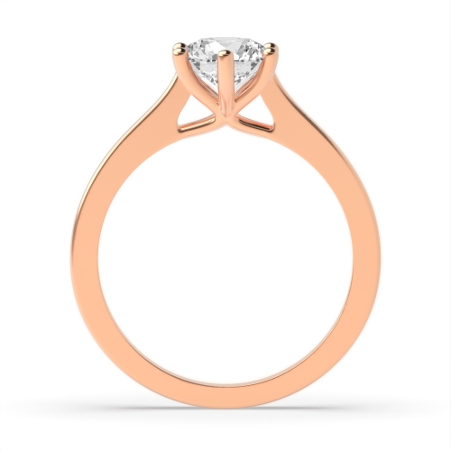 4 Prong Round Rose Gold Open set with gallery Engagement Rings