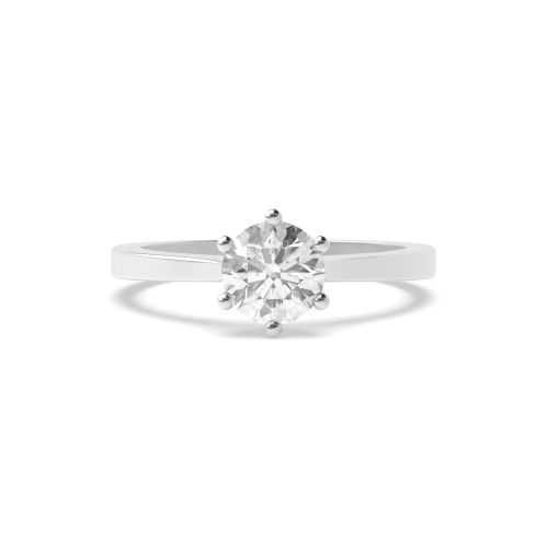 4 Prong Round Open set with gallery Naturally Mined Diamond Engagement Rings