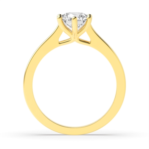4 Prong Round Yellow Gold Open set with gallery Engagement Rings