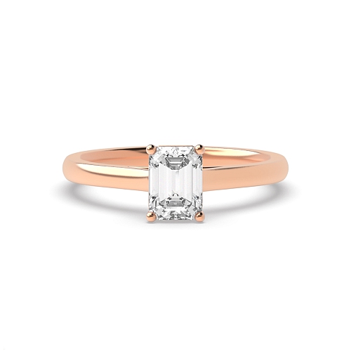 Emerald Rose Gold With gallery Engagement Rings