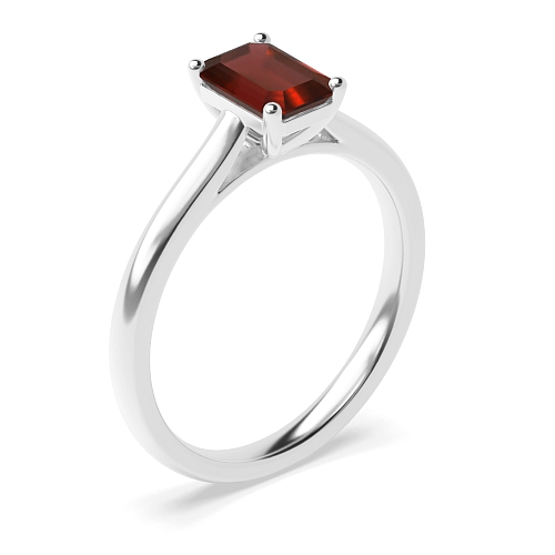 Emerald With gallery Garnet Engagement Rings