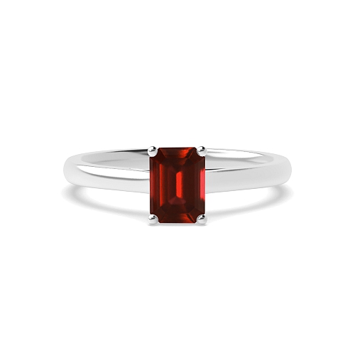 Emerald With gallery Garnet Engagement Rings