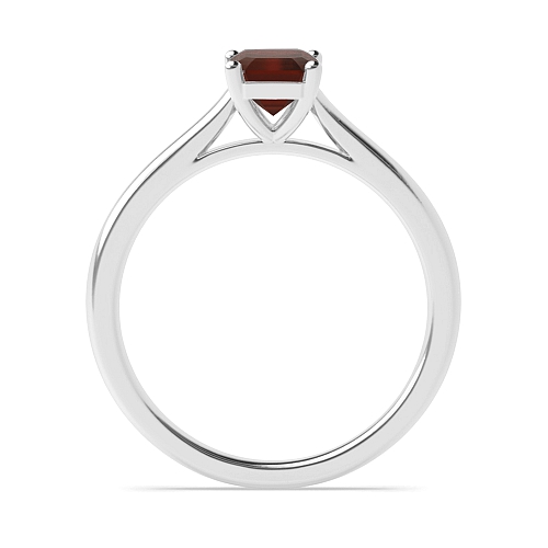 Emerald With gallery Garnet Engagement Rings