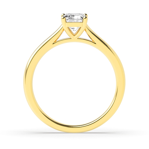 Emerald Yellow Gold With gallery Engagement Rings