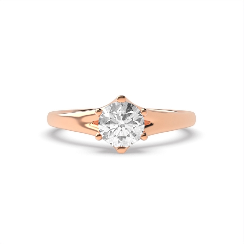 Round Rose Gold Split shoulder Engagement Rings