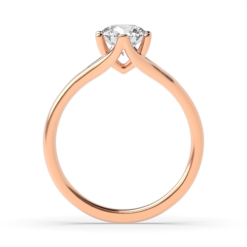 Round Rose Gold Split shoulder Engagement Rings