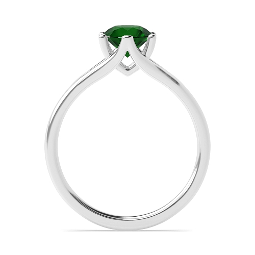 Round Split shoulder Emerald Engagement Rings