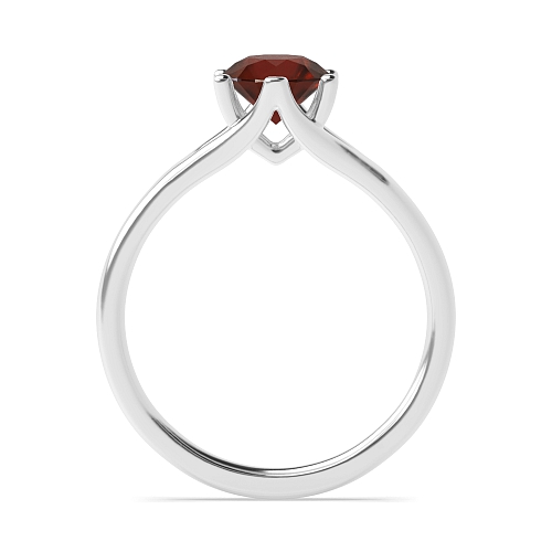 Round Split shoulder Garnet Engagement Rings
