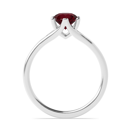 Round Split shoulder Ruby Engagement Rings