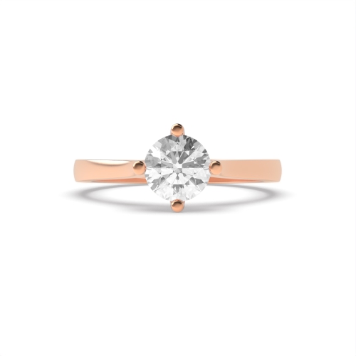 4 Prong Round Rose Gold Modern set Engagement Rings