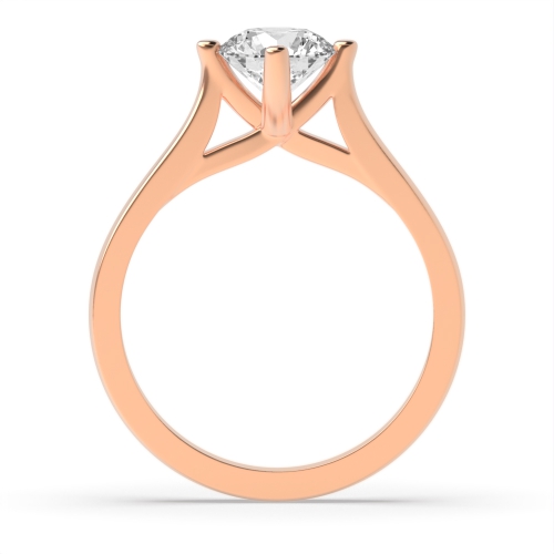 4 Prong Round Rose Gold Modern set Engagement Rings