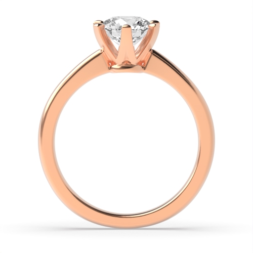 Round Rose Gold Crown Engagement Rings