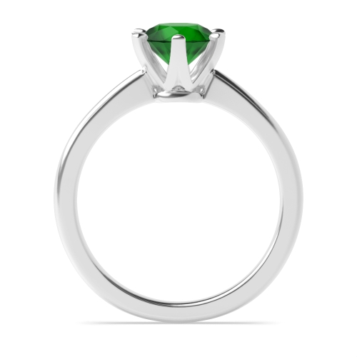 Round Crown Emerald Engagement Rings