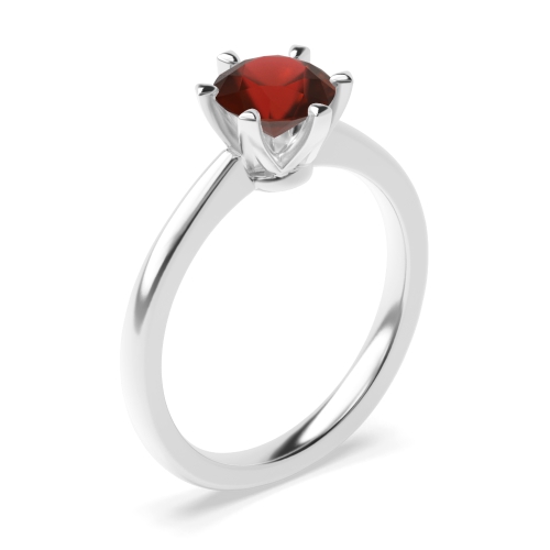 Round Crown Garnet Engagement Rings