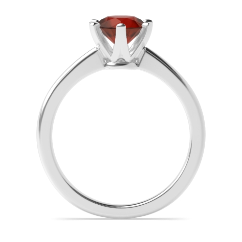 Round Crown Garnet Engagement Rings