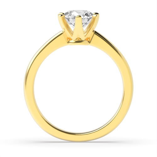 Round Yellow Gold Crown Engagement Rings