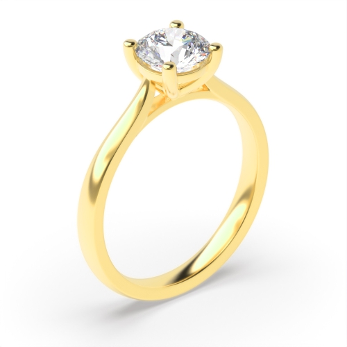 Prong Setting Round Cut Solitaire Diamond Engagement Rings In White Gold