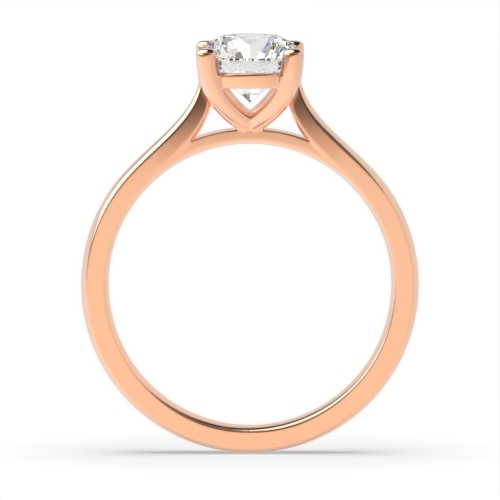 4 Prong Round Rose Gold Classic tapering shoulder Engagement Rings