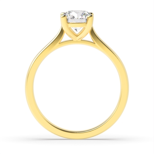 4 Prong Round Yellow Gold Classic tapering shoulder Engagement Rings
