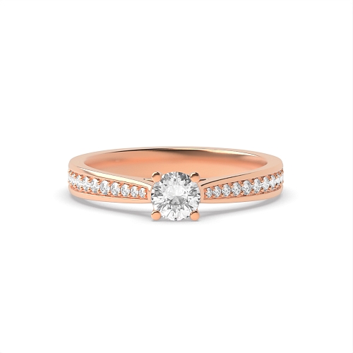 4 Prong Round Rose Gold Open set Engagement Rings