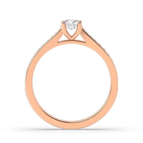 4 Prong Round Rose Gold Open set Engagement Rings