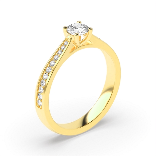 4 Prong Round Yellow Gold Open set Engagement Rings