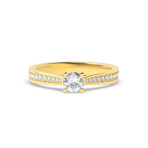 4 Prong Round Yellow Gold Open set Engagement Rings