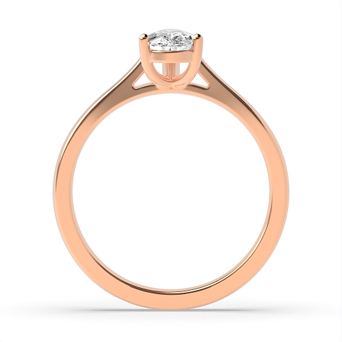 Prong Pear Rose Gold Tapered shoulder Engagement Rings