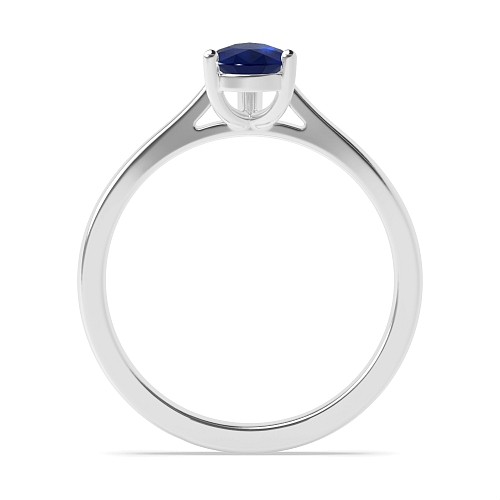Prong Pear Tapered shoulder Blue Sapphire Engagement Rings