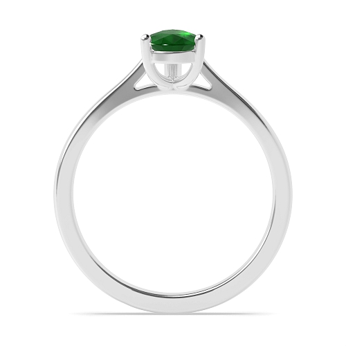 Prong Pear Tapered shoulder Emerald Engagement Rings
