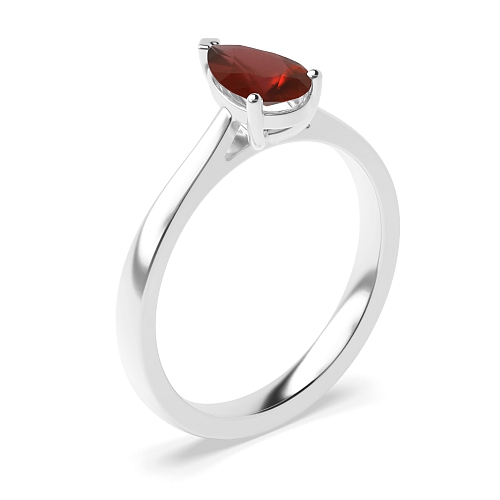 Prong Pear Tapered shoulder Garnet Engagement Rings