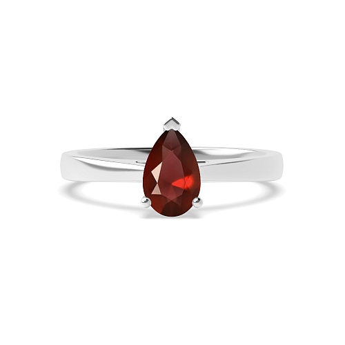 Prong Pear Tapered shoulder Garnet Engagement Rings