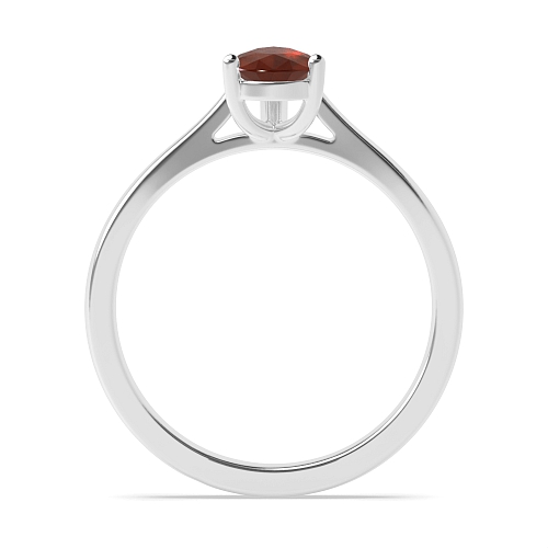 Prong Pear Tapered shoulder Garnet Engagement Rings