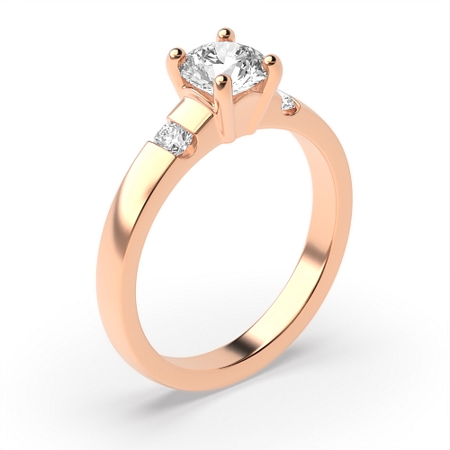 Round Rose Gold Two Engagement Rings