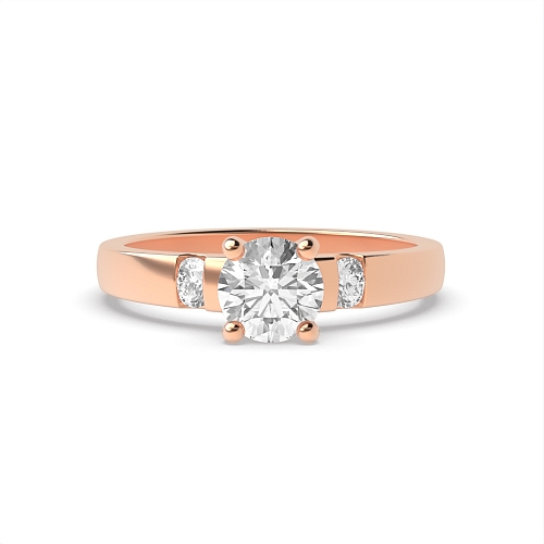 Round Rose Gold Two Engagement Rings